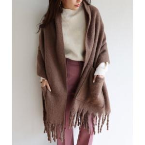 andme（アンドミー） マフラー ストール フェイクウール起毛ポケット