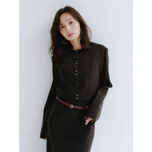 アニュアンス anuans カットジョーゼットショートカーディガン （BROWN）