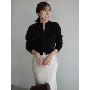 anuans（アニュアンス） カシミヤ100ニットシャツカーディガン （BLACK