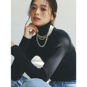 anuans（アニュアンス） カスケードフリルニットトップス （BLACK