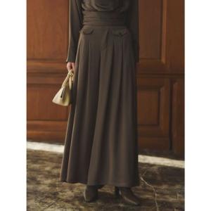 アニュアンス anuans パウダーサテンワイドパンツ （KHAKI BROWN）