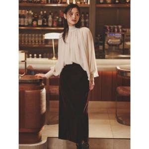 アニュアンス anuans ベルベットナロースカート （BROWN）