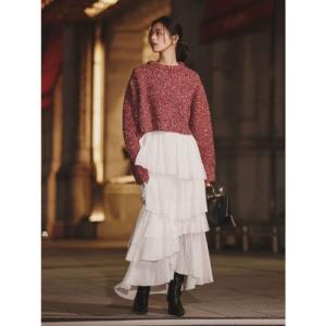 アニュアンス anuans コットンクレープティアードスカート （WHITE）