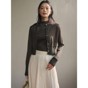 アニュアンス anuans マーセライズコットンベーシックニットカーデ （KHAKI BROWN）
