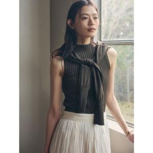 アニュアンス anuans マーセライズコットンリブニットトップス （KHAKI BROWN）
