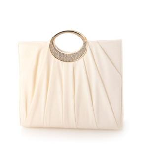 アンシュー AN SHU ビジュー付き持ち手パーティーバッグ （ベージュ）