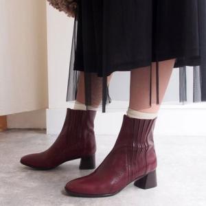 アプレ apres 上質レザーがコーデを格上げ◇クラシックサイドゴアブーツ （ワイン） （ワイン）