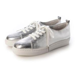 アポム APOM アンライニングレースアップスニーカー （シルバー）