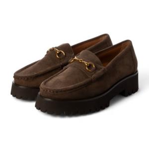 アポム APOM トラックソールホースビットローファー40 （ダークブラウンスエード）