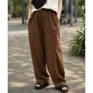 アクアガレージ aquagarage バレルレッグパンツ レディース 春 夏 秋 M （ブラウン）