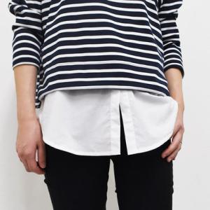 アクアガレージ aquagarage シャツ生地のレイヤード付け裾 （ホワイト）｜locondo-shopping