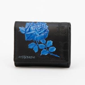 アルセラピィ artherapie フィセルローズコンパクト三つ折りウォレット （ブラック×ブルー）