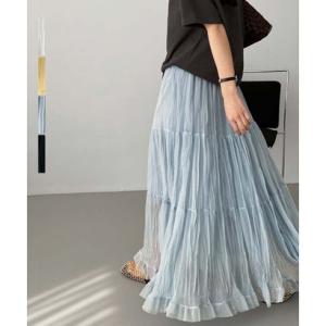 アルゴトウキョウ ARGO TOKYO Sheer Layered Maxi Skirt 222038 シアーレイヤードマキシスカート （ライトブルー