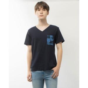 アズ as 高島ちぢみ綿100%日本製さらっと半袖Tシャツ （ネイビー）