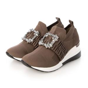 爆買】ビジュースニーカー 厚底 スニーカー レディース スリッポン 黒