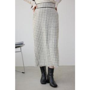 ツイードタイトスカート 柄WHT5
