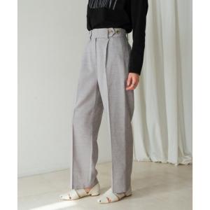 ブージュルード Bou Jeloud リネンライクベルトパンツ （GRAY）