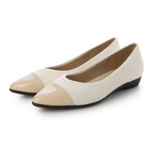 ブリジットバーキン ウォーク Bridget Birkin Walk 一文字切替えポインテッドウォーキングパンプス （アイボリーコンビ）