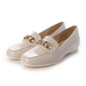 ブリジットバーキン ウォーク Bridget Birkin Walk チェーンモチーフローファーウォーキングパンプス （ベージュエナメル）