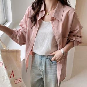 ベルシー Belle Cie シャツ 羽織り オーバーシャツ レイヤード 長袖 シンプル カラー レディース 韓国ファッション きれいめ ゆったり 体
