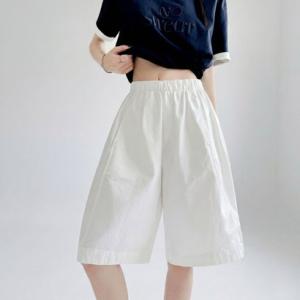 ベルシー Belle Cie ハーフパンツ ショート キュロット ウエストゴム ワイド ゆったり レディース 体型カバー シンプル ナチュラル 楽ちん