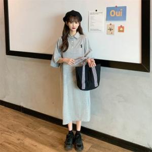 ベルシー Belle Cie ポロ ワンピース レディース ポロシャツ ポロ衿 半袖 ポロシャツワンピ ワンポイント 膝丈 トップス ポロワンピース
