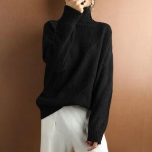 ベルシー Belle Cie ニット ハイネック タートルネック セーター 長袖 レディース 厚手 防寒 カジュアル ベーシック 大人 かわいい 上品