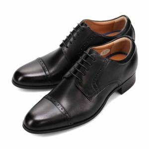 ビークラシック BEE CLASSIC 外羽根ストレートチップ・スタイルアップシューズ CB8502（ヒールアップ5cm） （ブラック）