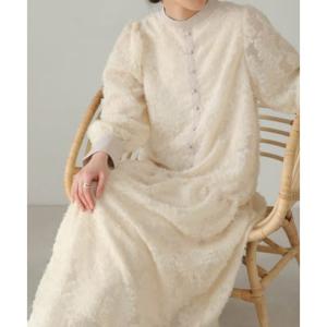 バブ Bab 【低身長向けサイズあり】シャギー配色ティアードワンピース （IVORY）