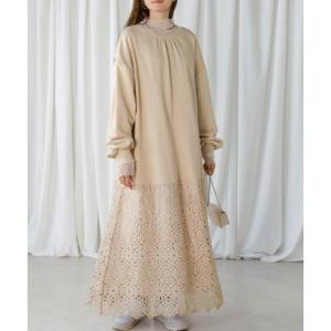 バブ Bab ヘムレーススウェットワンピース （BEIGE）
