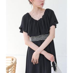 バブ Bab レーヨンクレープスモッキングワンピース （BLACK）