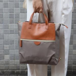 【A4対応】3WAY レザー×ナイロン コンビ バックパック リュック