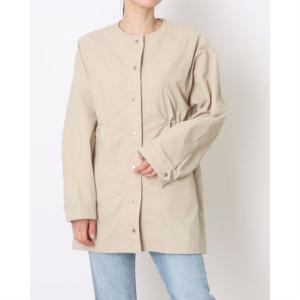 バゼーヌ BAZAINE ノーカラーナイロンジャケット （グレージュ）