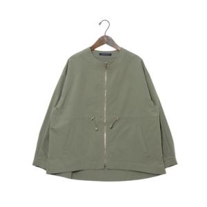 バゼーヌ BAZAINE ノーカラージップジャケット （カーキ）
