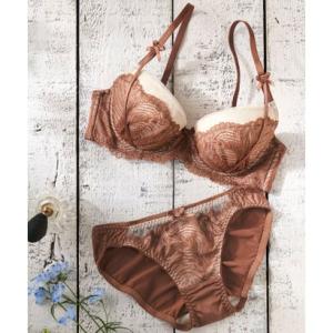 ユナウ YU'NOW モテ谷間の大人sweetブラ＆ショーツ 【返品不可商品】 （ブラウン）