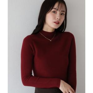 ブルーイースト BLUEEAST ウール混ベーシックハイネックニット （ボルドー）