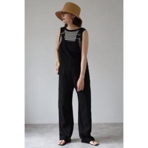 ボンジュールサガン BONJOUR SAGAN リネンオーバーオール （Black）