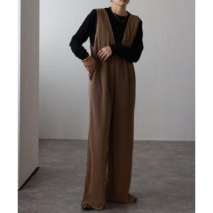 ボンジュールサガン BONJOUR SAGAN 2WAYプリーツロンパース （CAMEL）