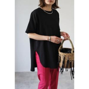 ボンジュールサガン BONJOUR SAGAN コットンサイドスリットTシャツ （BLACK）