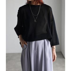 ボンジュールサガン BONJOUR SAGAN ラメシアーニットT （BLACK）