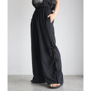ボンジュールサガン BONJOUR SAGAN サイドリボンナイロンパンツ （BLACK）
