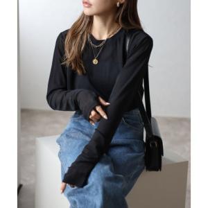 ボンジュールサガン BONJOUR SAGAN チュール切り替えロングスリーブTシャツ （BLACK...