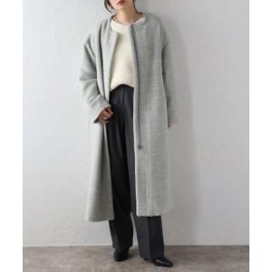 ボンジュールサガン BONJOUR SAGAN パイピングシャギーロングコート （LIGHT-GRA...