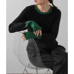 ボンジュールサガン BONJOUR SAGAN 配色フィンガーホールリブニット （BLACK）｜ブランド公式 LOCOMALL ロコモール