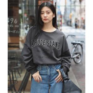 ボンジュールサガン BONJOUR SAGAN サガラ刺繍アウトステッチカレッジロゴスウェット （L...