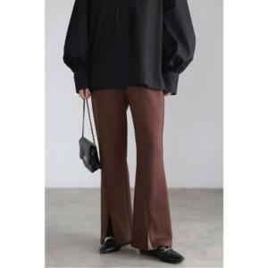 ボンジュールサガン BONJOUR SAGAN ジップフロントスリットカットパンツ （DARK-BR...