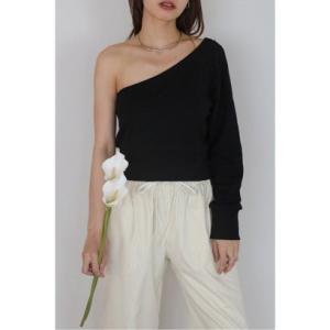 ボンジュールサガン BONJOUR SAGAN padded one shoulder sweat ...