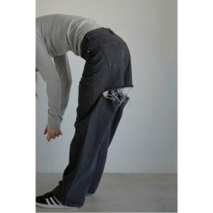 ボンジュールサガン BONJOUR SAGAN back damaged denim pants /...
