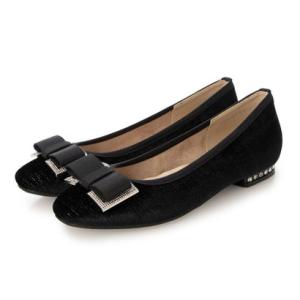 ブリジット バーキン Bridget Birkin ヒールビジューリボンパンプス （ブラック雑材）
