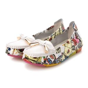 カリシモアルテ Carissimo alte カリシモアルテ カラフルソール レザースリッポン （WH/C）